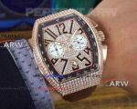 Perfect Replica Franck Muller Vanguard Rose Gold Diamond Watch 43mm